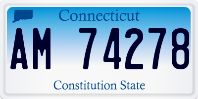 CT license plate AM74278