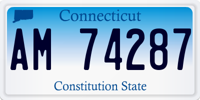 CT license plate AM74287