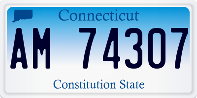 CT license plate AM74307