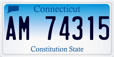 CT license plate AM74315