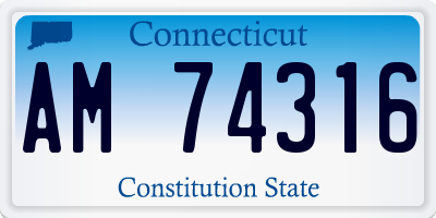 CT license plate AM74316