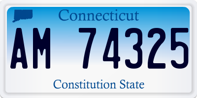 CT license plate AM74325