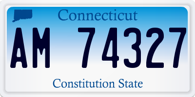 CT license plate AM74327