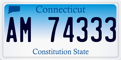 CT license plate AM74333