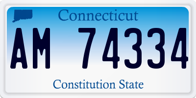 CT license plate AM74334