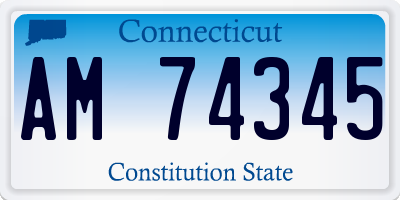 CT license plate AM74345
