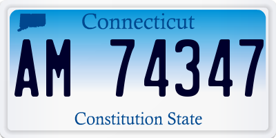 CT license plate AM74347