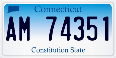 CT license plate AM74351