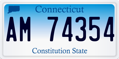 CT license plate AM74354