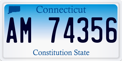 CT license plate AM74356