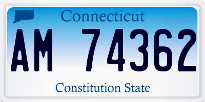 CT license plate AM74362