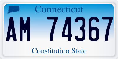 CT license plate AM74367