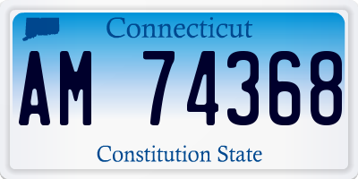 CT license plate AM74368