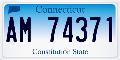CT license plate AM74371