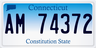 CT license plate AM74372