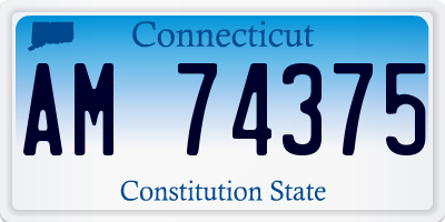 CT license plate AM74375