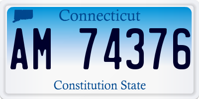 CT license plate AM74376