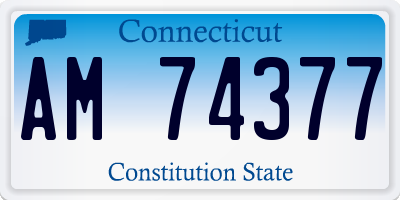 CT license plate AM74377