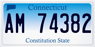CT license plate AM74382