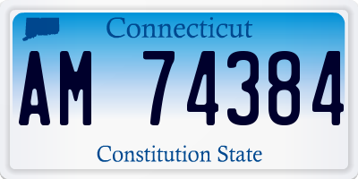 CT license plate AM74384