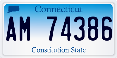 CT license plate AM74386