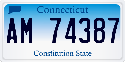 CT license plate AM74387