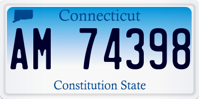 CT license plate AM74398