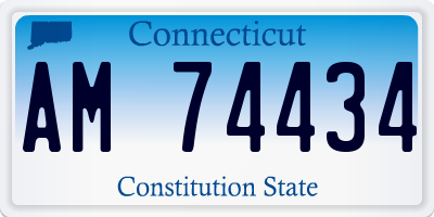 CT license plate AM74434