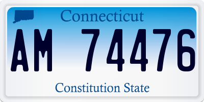 CT license plate AM74476