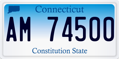 CT license plate AM74500