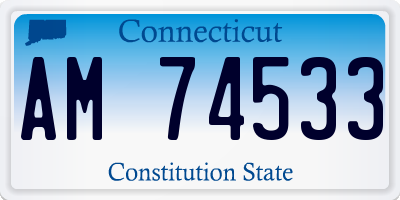 CT license plate AM74533