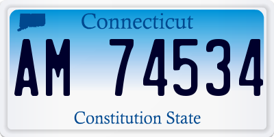 CT license plate AM74534