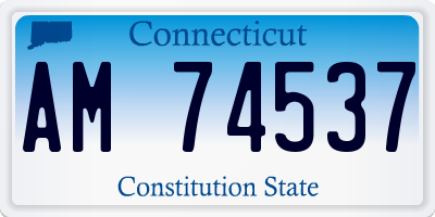 CT license plate AM74537
