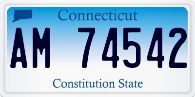 CT license plate AM74542