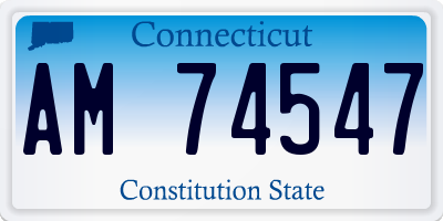 CT license plate AM74547