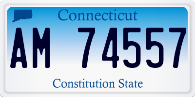 CT license plate AM74557
