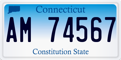 CT license plate AM74567