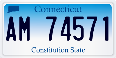 CT license plate AM74571
