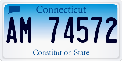 CT license plate AM74572