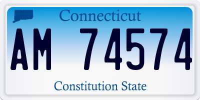 CT license plate AM74574