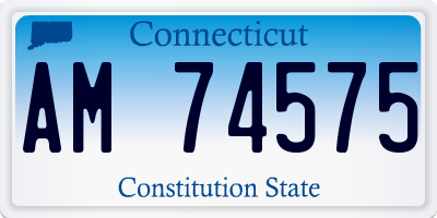 CT license plate AM74575