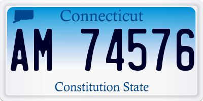 CT license plate AM74576