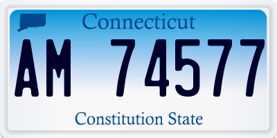 CT license plate AM74577