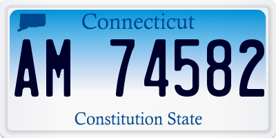 CT license plate AM74582