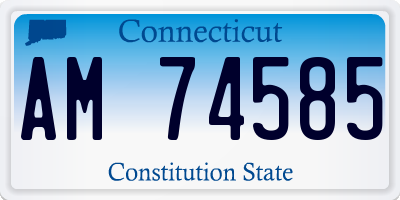 CT license plate AM74585