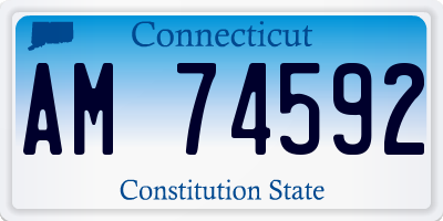 CT license plate AM74592