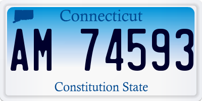 CT license plate AM74593