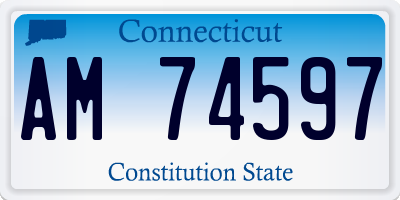 CT license plate AM74597