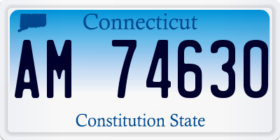 CT license plate AM74630