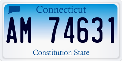 CT license plate AM74631
